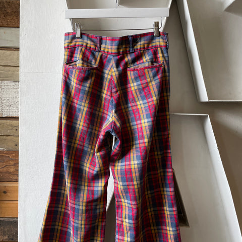 70’s Plaid Flares - 29” x 33”