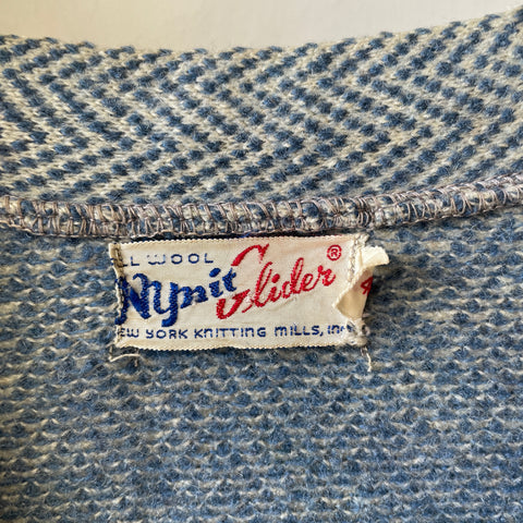 50’s Wool Herringbone Cardigan - Large