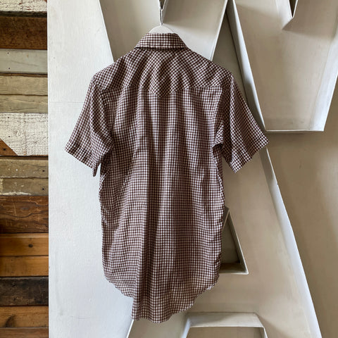 70’s Gingham Check Western Shirt - Medium
