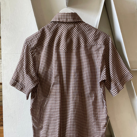 70’s Gingham Check Western Shirt - Medium