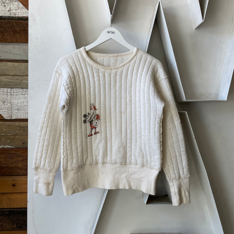 50’s Mickey Mouse Thermal Sweatshirt - Small