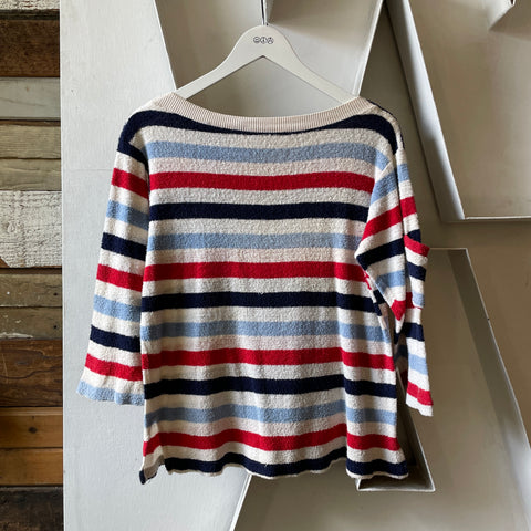 60’s Campus Terrycloth Boatneck Sweater - Medium