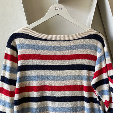 60’s Campus Terrycloth Boatneck Sweater - Medium