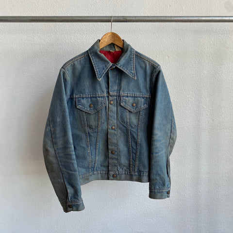 70's Quilt Lined Denim Jacket - Medium