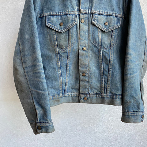 70's Quilt Lined Denim Jacket - Medium
