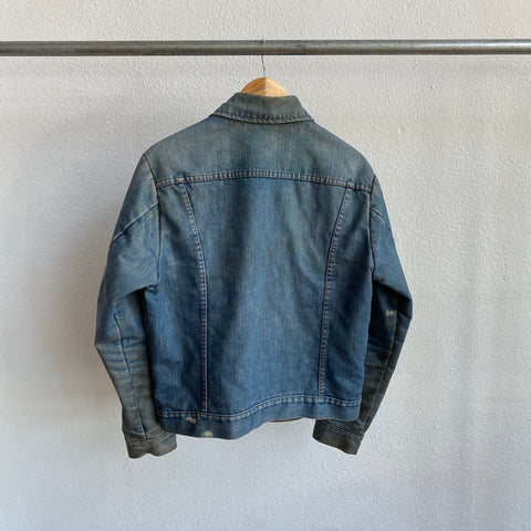 70's Quilt Lined Denim Jacket - Medium