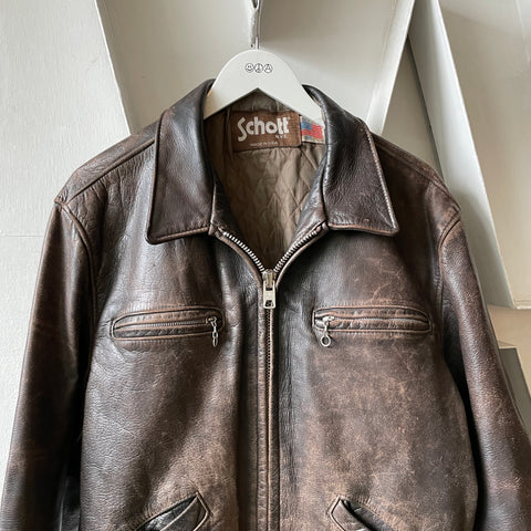 80’s Schott Cafe Zip Up Jacket - Large