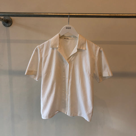 70's Women’s White Button Down Shirt - XS