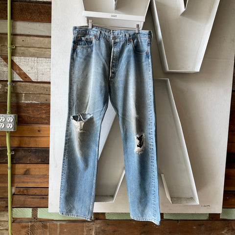 90’s Thrashed Levi's 501 Denim - 36" x 33"