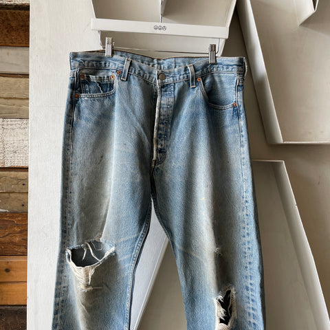 90’s Thrashed Levi's 501 Denim - 36" x 33"