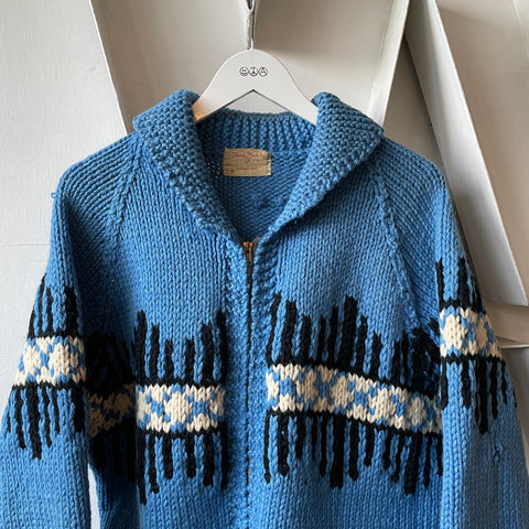 60’s Blue Striped Cowichan - Large