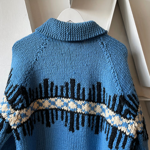 60’s Blue Striped Cowichan - Large