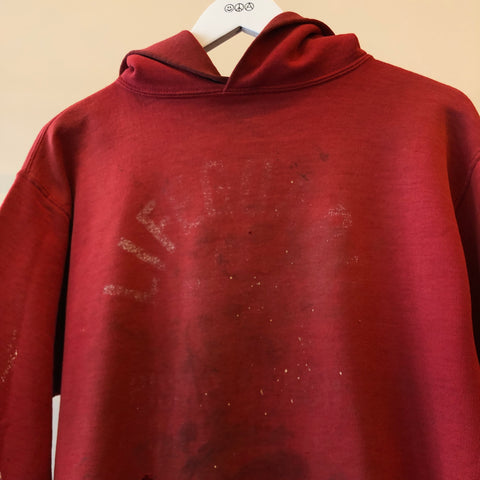 90's Thrashed Red Lifeguard Hoodie - Large