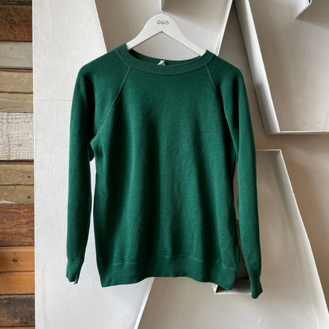 70’s Green Raglan Sweatshirt - Medium