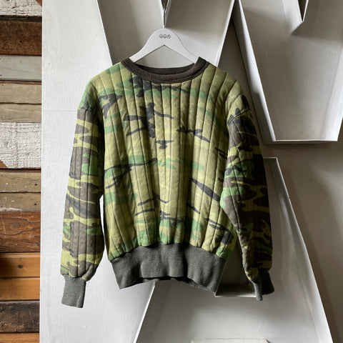 70’s Camo Quilted Sweatshirt - Large