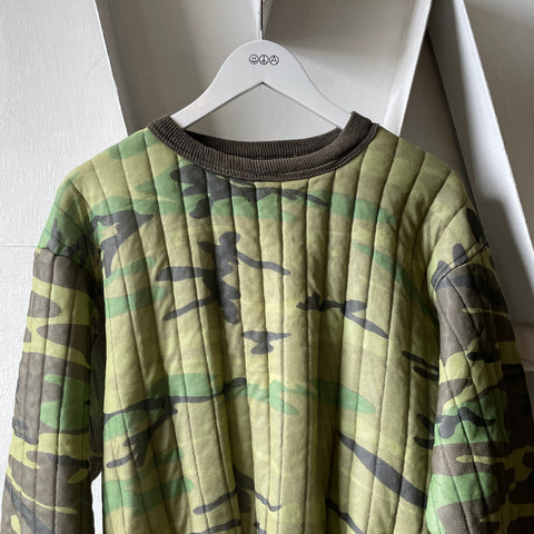 70’s Camo Quilted Sweatshirt - Large