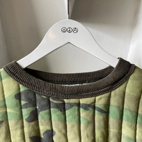 70’s Camo Quilted Sweatshirt - Large