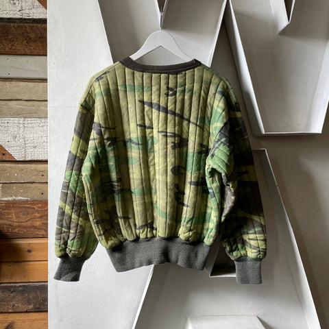 70’s Camo Quilted Sweatshirt - Large