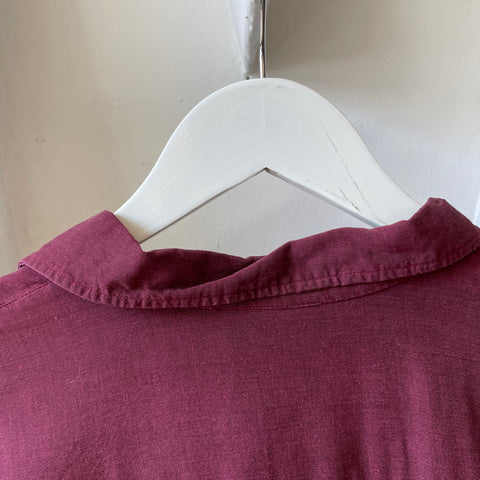 60’s Sears Cropped Rayon Shirt - Small