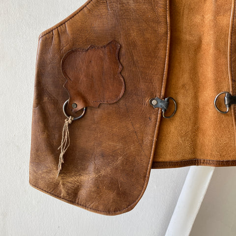 60's Leather Vest - Medium