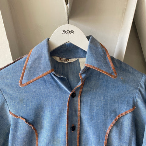 70's Montgomery Ward Tennis Chambray - Small