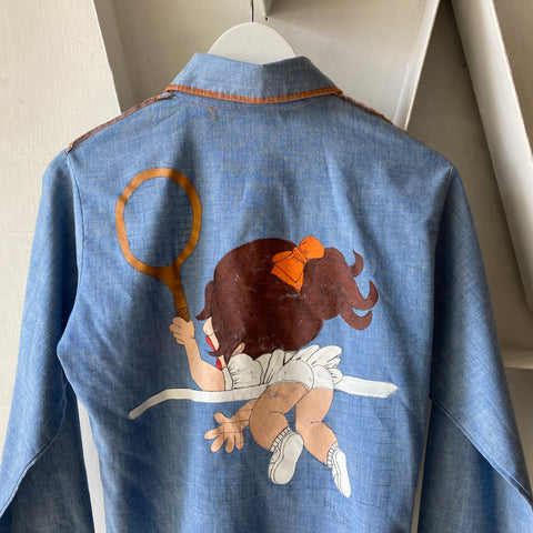 70's Montgomery Ward Tennis Chambray - Small