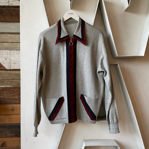 60’s Wool Zip Sweater - Large