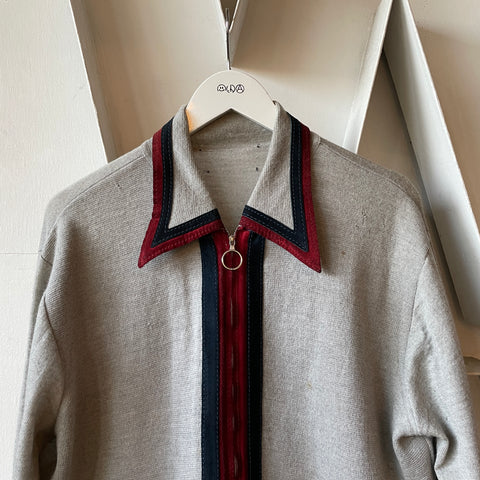 60’s Wool Zip Sweater - Large