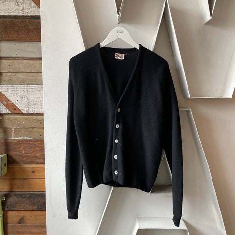 60’s Black Wool Cardigan - Medium