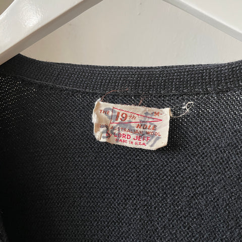60’s Black Wool Cardigan - Medium