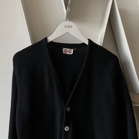 60’s Black Wool Cardigan - Medium