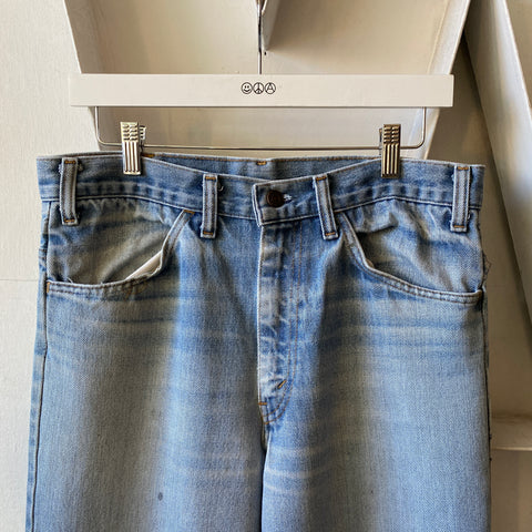 80's Plain Pockets Flared Denim - 32" x 34"