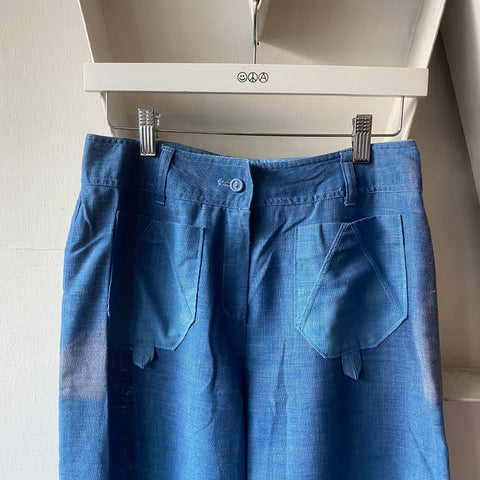 70's Chambray Flare Trousers - 29” x 32”