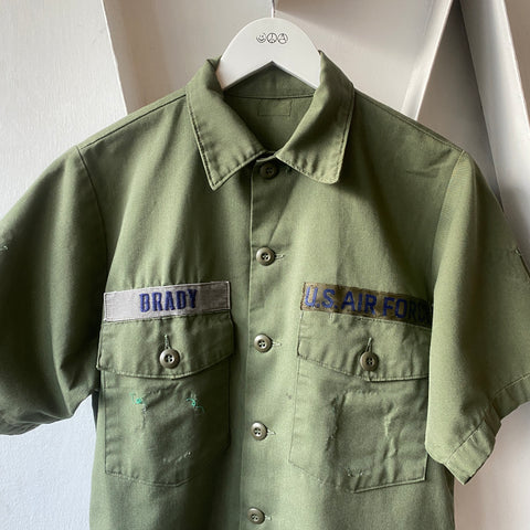 70's USAF Short Sleeve Button-Up - Large
