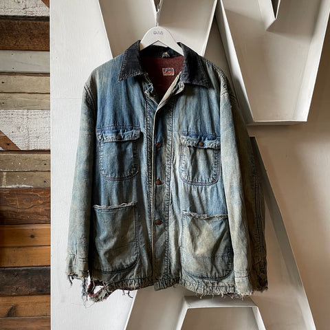 50’s Thrashed Big Mac Denim Chore Coat - Large