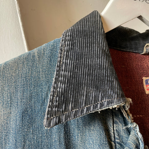 50’s Thrashed Big Mac Denim Chore Coat - Large