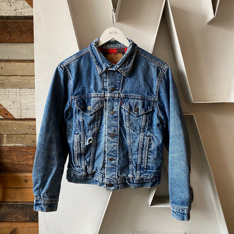 80's Flannel Lined Levi's Denim Jacket - Medium