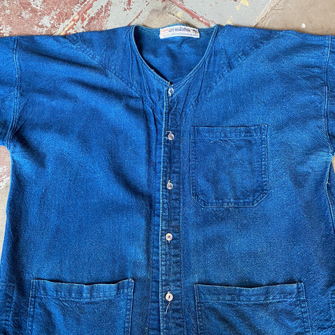 Indigo Dyed Chore-Blouse - Medium