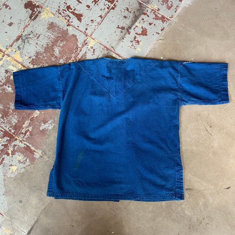 Indigo Dyed Chore-Blouse - Medium