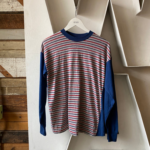 70's Striped Long Sleeve Tee - Large