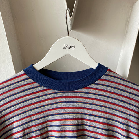 70's Striped Long Sleeve Tee - Large