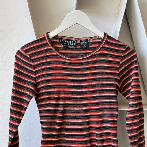 80’s Striped Thermal Tee - XS
