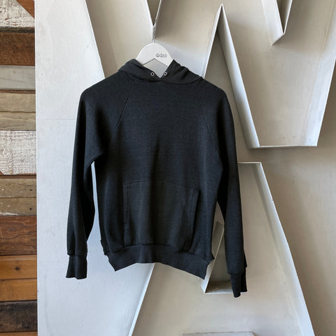 80’s Black Hooded Sweatshirt- Small