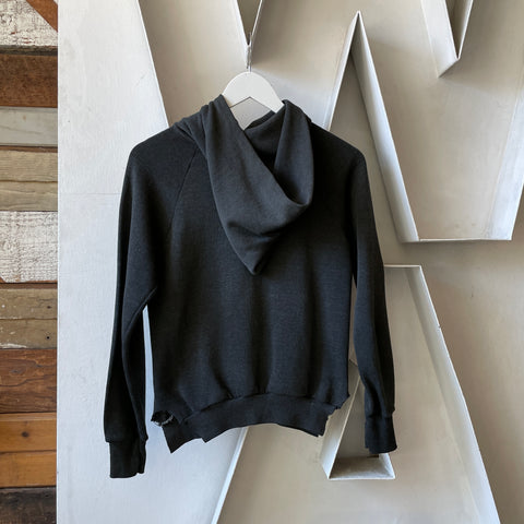 80’s Black Hooded Sweatshirt- Small