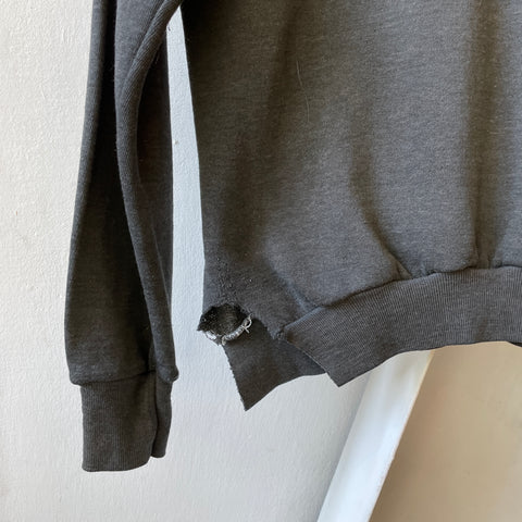 80’s Black Hooded Sweatshirt- Small