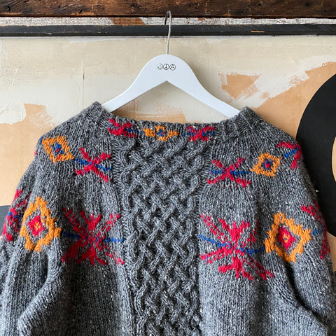 80's Hand Knit Sweater - Large