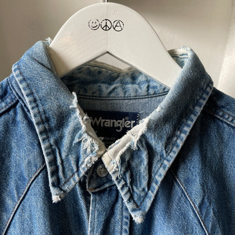 90’s Wrangler Thrashed Denim Western Shirt - XL