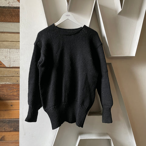 60’s Black Wool Sweater - Large