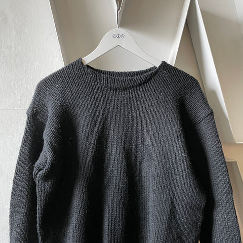 60’s Black Wool Sweater - Large