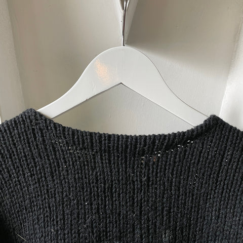 60’s Black Wool Sweater - Large